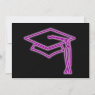 Neon Grad Cap Lila Einladung