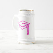 Neon Grad Cap Pink Stein Bierglas (Vorderseite Links)