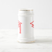 Neon Grad Cap Red Stein Bierglas (Mittel)