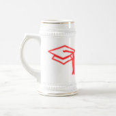 Neon Grad Cap Red Stein Bierglas (Links)