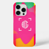 Neon Gradient Custom Monogram iPhone Case (Rückseite)