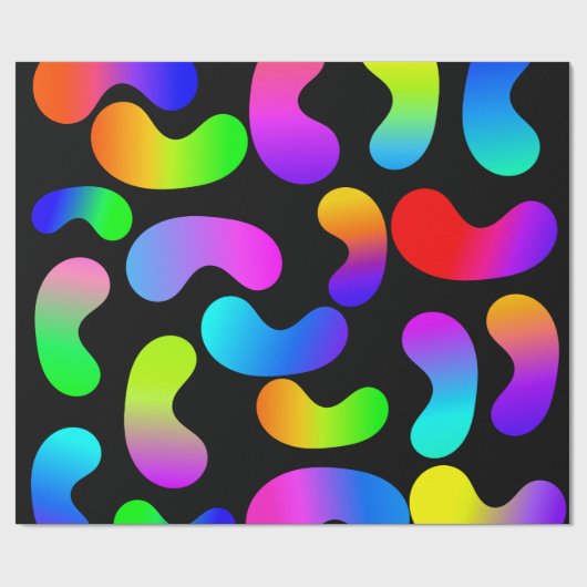NEON GRADIENT MODERN BLACK PATTERN GESCHENKPAPIER (Flach)