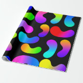 NEON GRADIENT MODERN BLACK PATTERN GESCHENKPAPIER (Ungerollt)