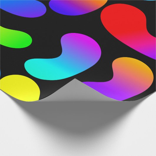NEON GRADIENT MODERN BLACK PATTERN GESCHENKPAPIER (Ecke)