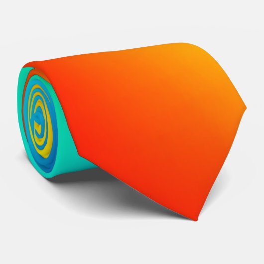 Neon Gradient Rainbow Abstract Krawatte (Gerollt)