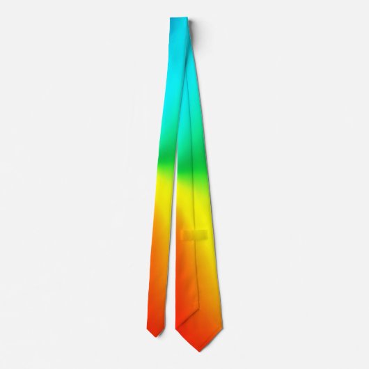 Neon Gradient Rainbow Abstract Krawatte (Rückseite)