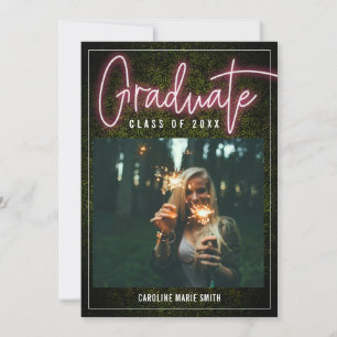 Neon-Graduate-Foto-Klasse des Abschlusses Einladung