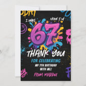 Neon Graffiti 6 7 Meme Trend Six Seven Birthday Dankeskarte (Vorderseite)