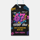 Neon Graffiti 6 7 Meme Trend Six Seven Birthday Geschenkanhänger (Vorderseite)