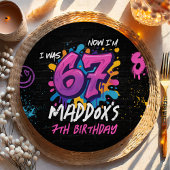 Neon Graffiti 6 7 Meme Trend Six Seven Birthday Pappteller