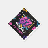 Neon Graffiti 6 7 Meme Trend Six Seven Birthday Serviette (Ecke)