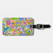Neon Graffiti Abstrakt Art Brushstrokes Gepäckanhänger (Vorderseite horizontal)