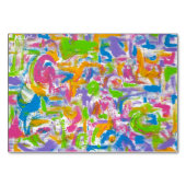 Neon Graffiti Abstrakt Art Brushstrokes Tischnummer (Rückseite)