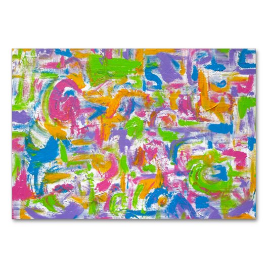 Neon Graffiti Abstrakt Art Brushstrokes Tischnummer (Rückseite)