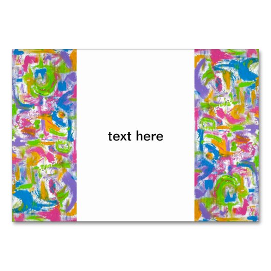 Neon Graffiti Abstrakt Art Brushstrokes Tischnummer (Vorderseite)