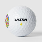 Neon Graffiti Abstrakte Pinselstriche Golfball (Logo)