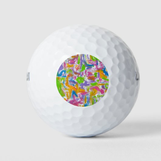 Neon Graffiti Abstrakte Pinselstriche Golfball (Vorderseite)