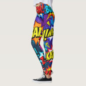 Neon-Graffiti-Comic-Action-Wörter Leggings (Links)