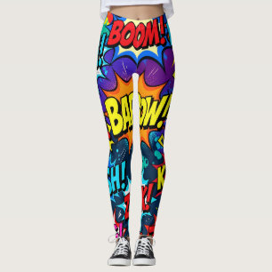Neon-Graffiti-Comic-Action-Wörter Leggings