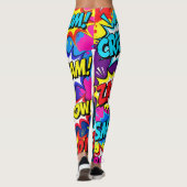 Neon Graffiti Comic Book Action Words Leggings (Rückseite)