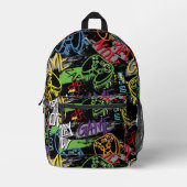 Neon-Graffiti-Gaming-Muster Bedruckter Rucksack (Vorderseite)