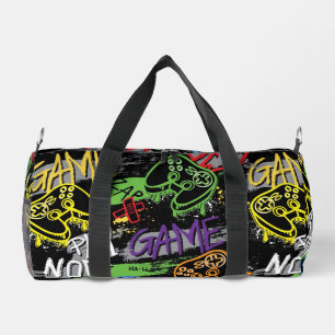 Neon-Graffiti-Gaming-Muster Duffle Bag