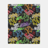 Neon-Graffiti-Gaming-Muster Fleecedecke (Vorderseite)
