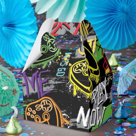 Neon-Graffiti-Gaming-Muster Geschenkschachtel (Party)