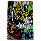 Neon-Graffiti-Gaming-Muster Mittlere Geschenktüte (Vorderseite)