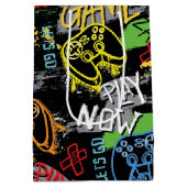 Neon-Graffiti-Gaming-Muster Mittlere Geschenktüte (Rückseite)