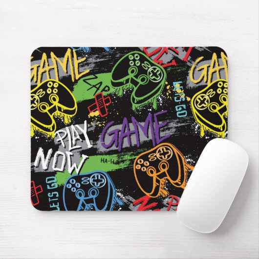 Neon-Graffiti-Gaming-Muster Mousepad (Mit Mouse)