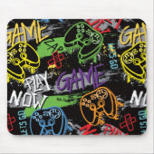 Neon-Graffiti-Gaming-Muster Mousepad (Vorne)