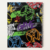 Neon-Graffiti-Gaming-Muster Planer (Rückseite)
