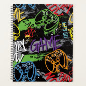 Neon-Graffiti-Gaming-Muster Planer (Vorderseite)