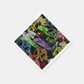 Neon-Graffiti-Gaming-Muster Serviette (Ecke)