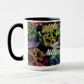 Neon-Graffiti-Gaming-Muster Tasse (Links)