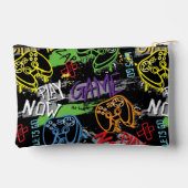 Neon-Graffiti-Gaming-Muster Zubehörtasche (Rückseite)