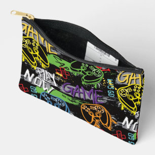 Neon-Graffiti-Gaming-Muster Zubehörtasche