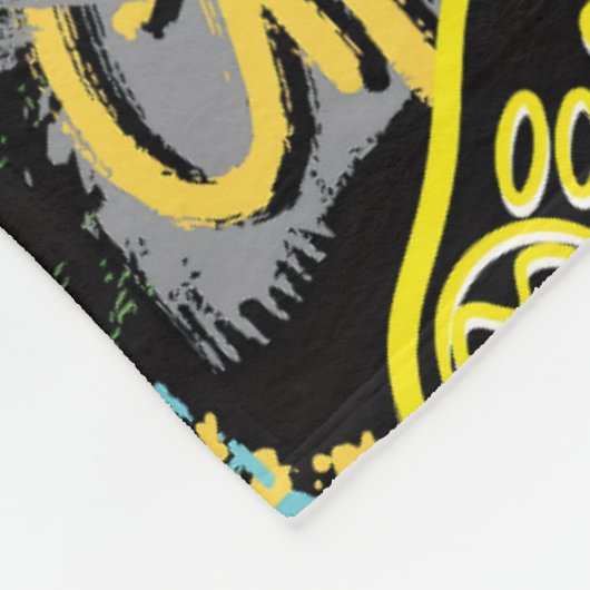 Neon Graffiti Gaming Pattern Fleecedecke (Ecke)