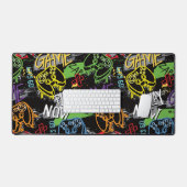 Neon Graffiti Gaming Pattern Schreibtischunterlage (Tastatur & Maus)