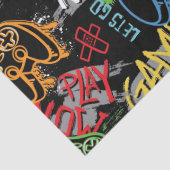 Neon Graffiti Gaming Pattern Seidenpapier (Detail)