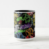 Neon Graffiti Gaming Pattern Tasse (Zentrum)