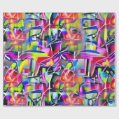Neon Graffiti Geschenkpapier (Flach)