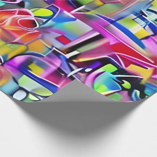 Neon Graffiti Geschenkpapier (Ecke)