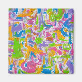 Neon Graffiti-Handgemalte Abstrakte Kunst Magnet (Vorne)