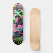 Neon Graffiti Inspiriert mit Abstrakt Street Vibe Skateboard (Vorderseite)