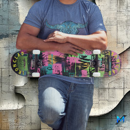 Neon Graffiti Inspiriert mit Abstrakt Street Vibe Skateboard