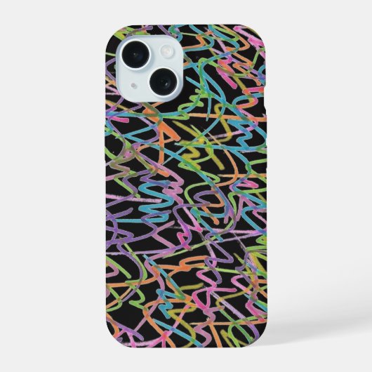 Neon Graffiti iPhone Case 15 Hülle (Rückseite)