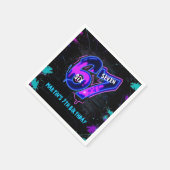 Neon-Graffiti-Sechs-Sieben-Birthday-Servietten Serviette (Ecke)