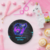 Neon Graffiti Six Seven 7th Birthday Paper Plate Pappteller (Party)
